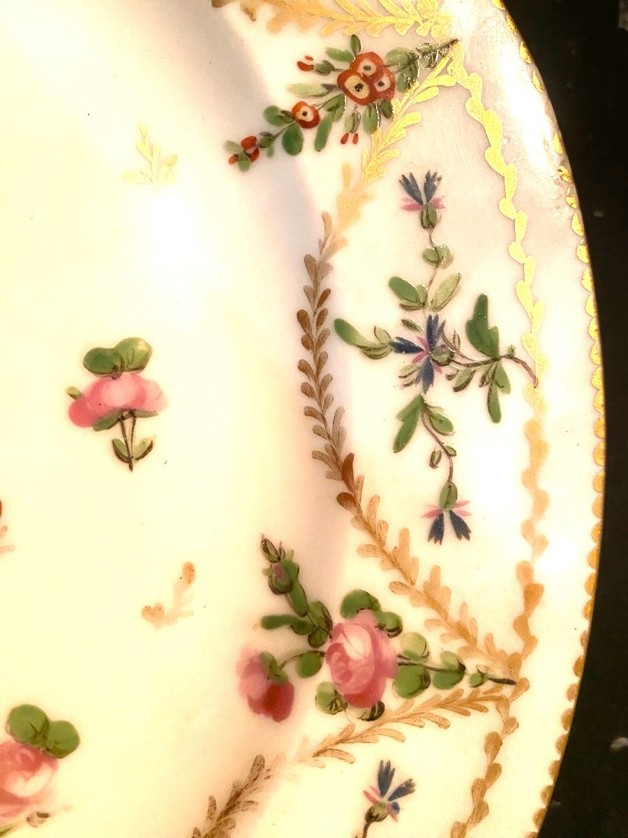 Rare And Beautiful Pair Of Fine Porcelain Plates Decorated By Meissen With Crossed Arrows 1770-photo-2