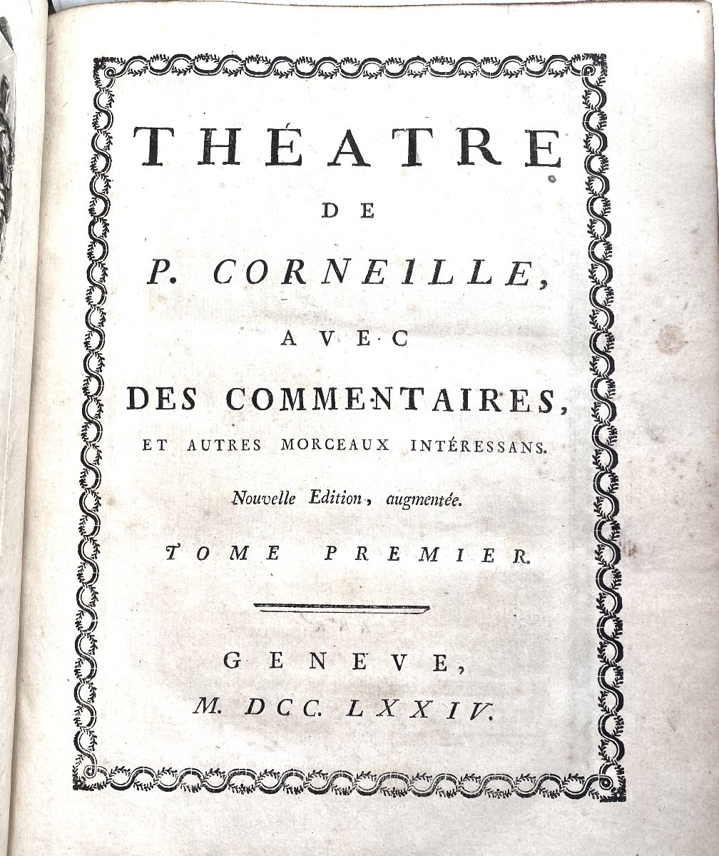 Splendid Edition Of The Theater By P. Corneille In 8 Volumes In 4 In Illustrated Tortoiseshell Glazed Calfskin -photo-3