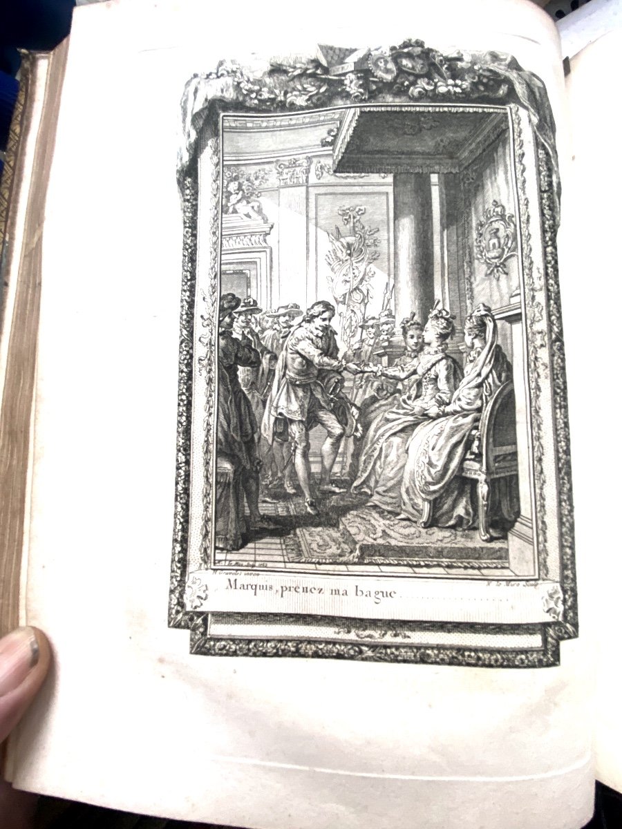 Splendid Edition Of The Theater By P. Corneille In 8 Volumes In 4 In Illustrated Tortoiseshell Glazed Calfskin -photo-6