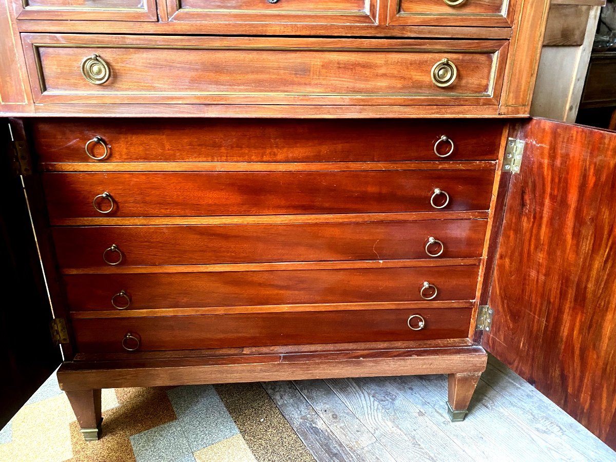 Silver Cabinet Dining Room Trolley In Solid Mahogany With Marble Top And Louis XVI Gallery-photo-3