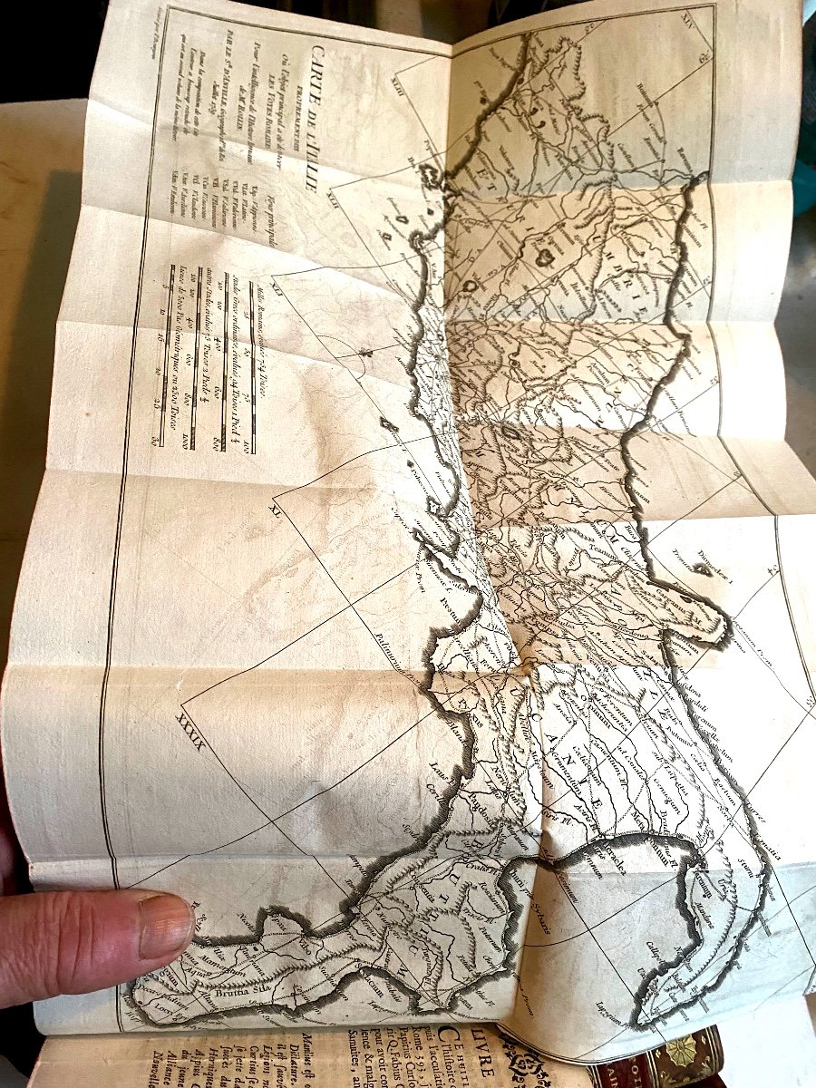 Rare A l'état Neuf Reliures En Veau "à La Toile d'Araignée" Histoire Romaine Par M. Rollin 1758-photo-2