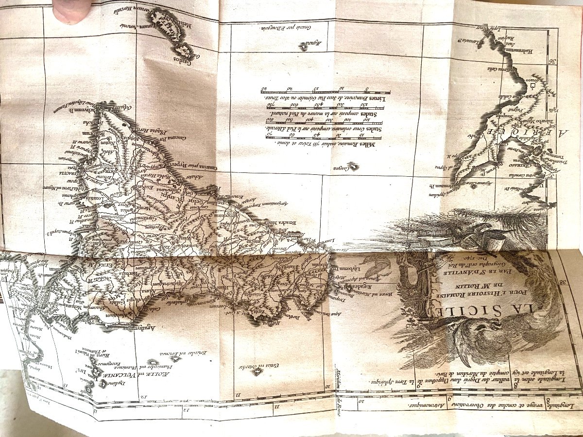 Rare A l'état Neuf Reliures En Veau "à La Toile d'Araignée" Histoire Romaine Par M. Rollin 1758-photo-5