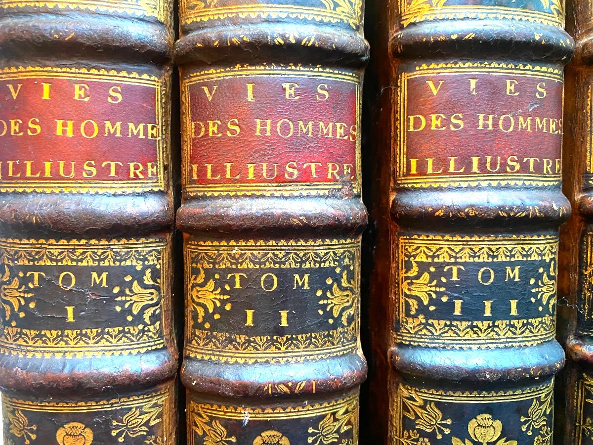 9 Beaux Volumes In 4"les Vies Des Hommes Illustres / Plutarque"traduites En Français Par Dacier-photo-2