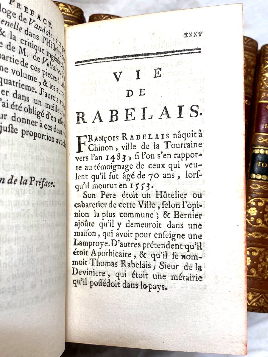 Importante Série En 8 Volumes :"les Oeuvres De Maître François Rabelais," A Amsterdam .1752-photo-2