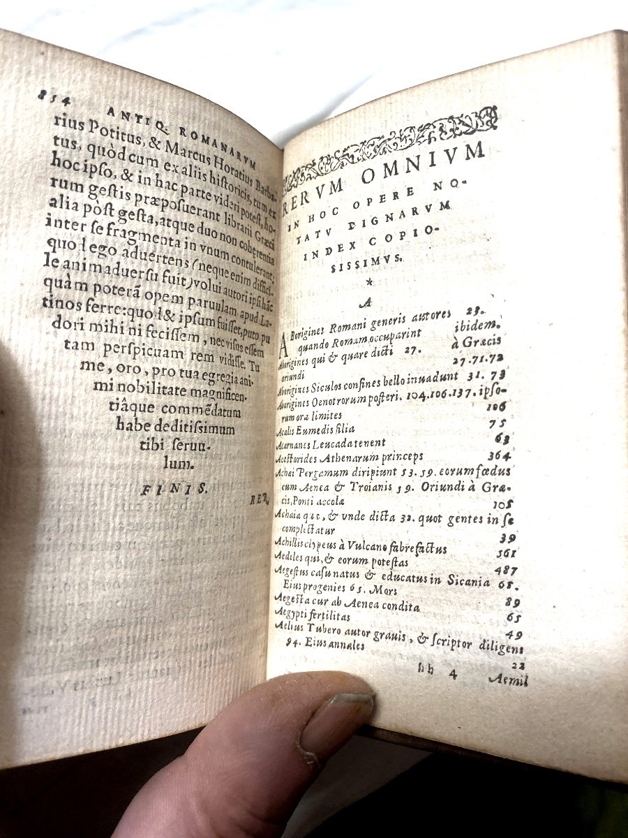Beautiful 16th Century With The Number Of The "marquis Da Pozzo". Lyon 1563. Dionysii H. Antiquitatum (antiques)-photo-8