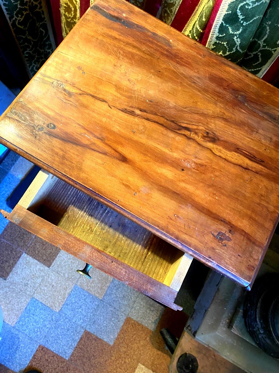 Lovely Small 18th Century Cherrywood Side Table In Louis XV Style, 2 Trays And Drawer-photo-2