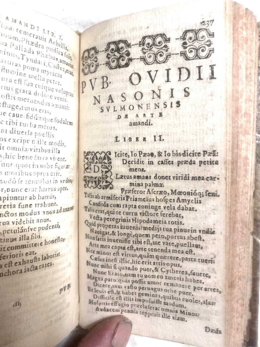 Rare Impression De Bergerac De 1613 ,un Vol. Velin "pub. Ovidii Nasonis" Lib. Amatorii  Hoc Est-photo-5