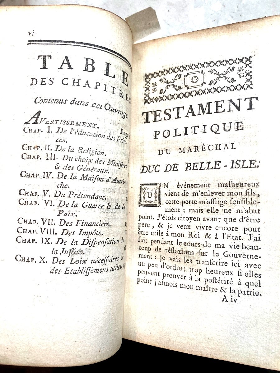 1 Vol In 12 En Trois Oeuvres "lettres De Mr Le Maréchal Duc De Belleisle" & Mémoires Militaires-photo-6