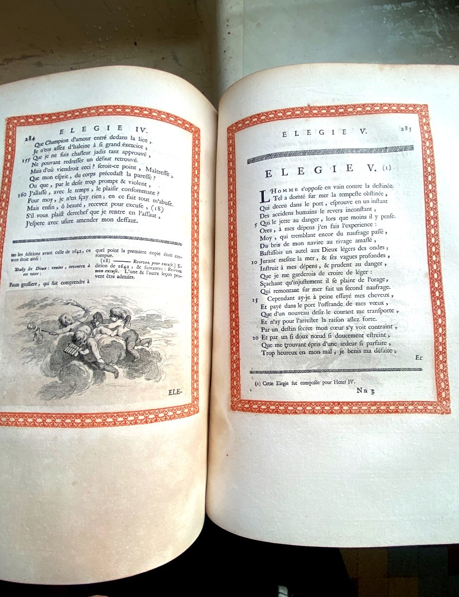 Bel In Folio  Veau Blond Glacé Pagination Encadrée :satyres Et Oeuvres De  Régnier Londres 1753-photo-7