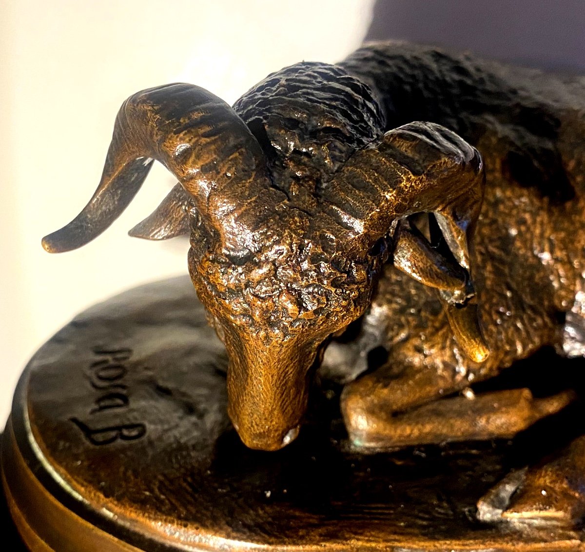 Reclining Ram 19h Cetury Bronze By Rosa Bonheur 1846-photo-2