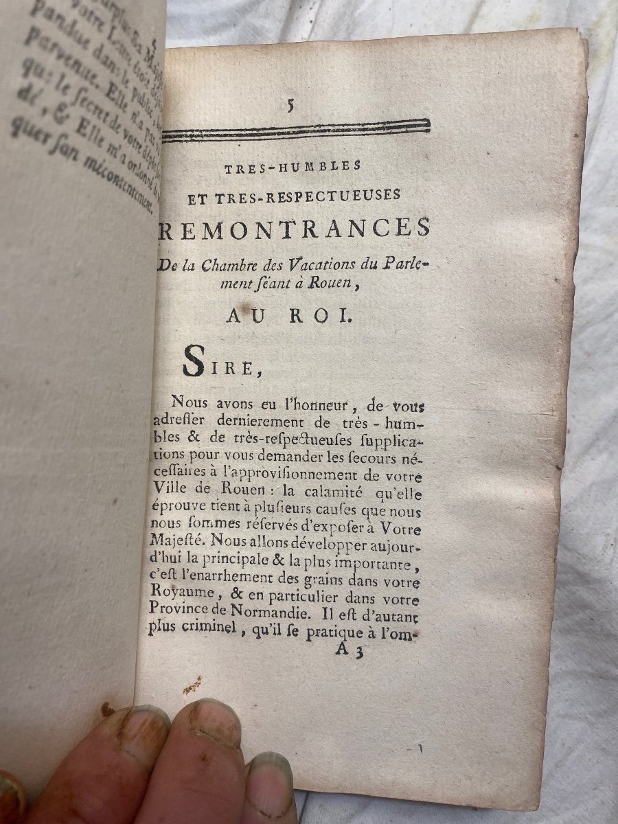 Rare Set Of Numerous Pieces Brought Together In One Vol.in8, On The Wheat Trade From 1754 To 1769-photo-8