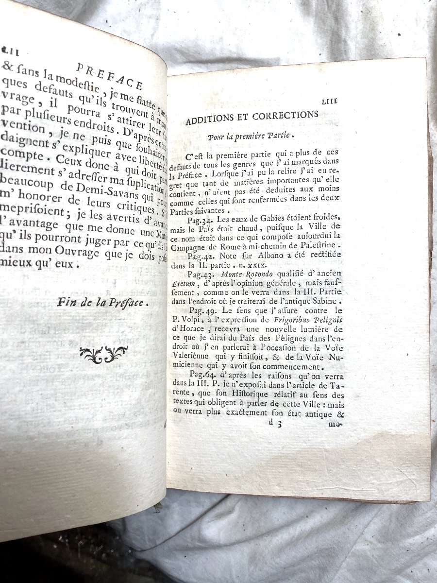 3 Vol In 8,découverte De La Maison De Campagne d'Horace , Abbé Capmartin De Chavry . Rome 1767-photo-5