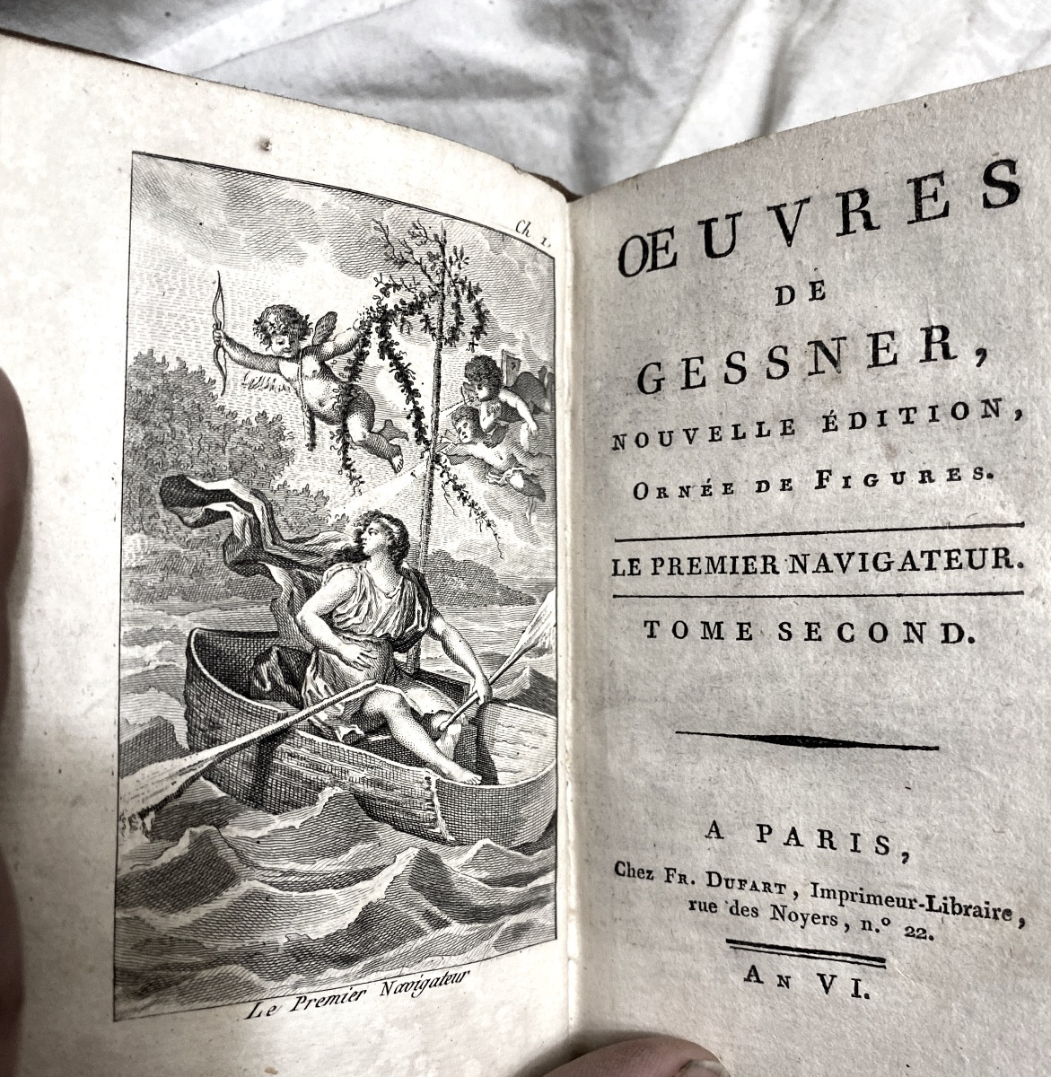 Beautiful Series Of 4 Vol. In 16. Year V. 1797. Works Of Gessner, New Edition, Decorated With Figures-photo-2