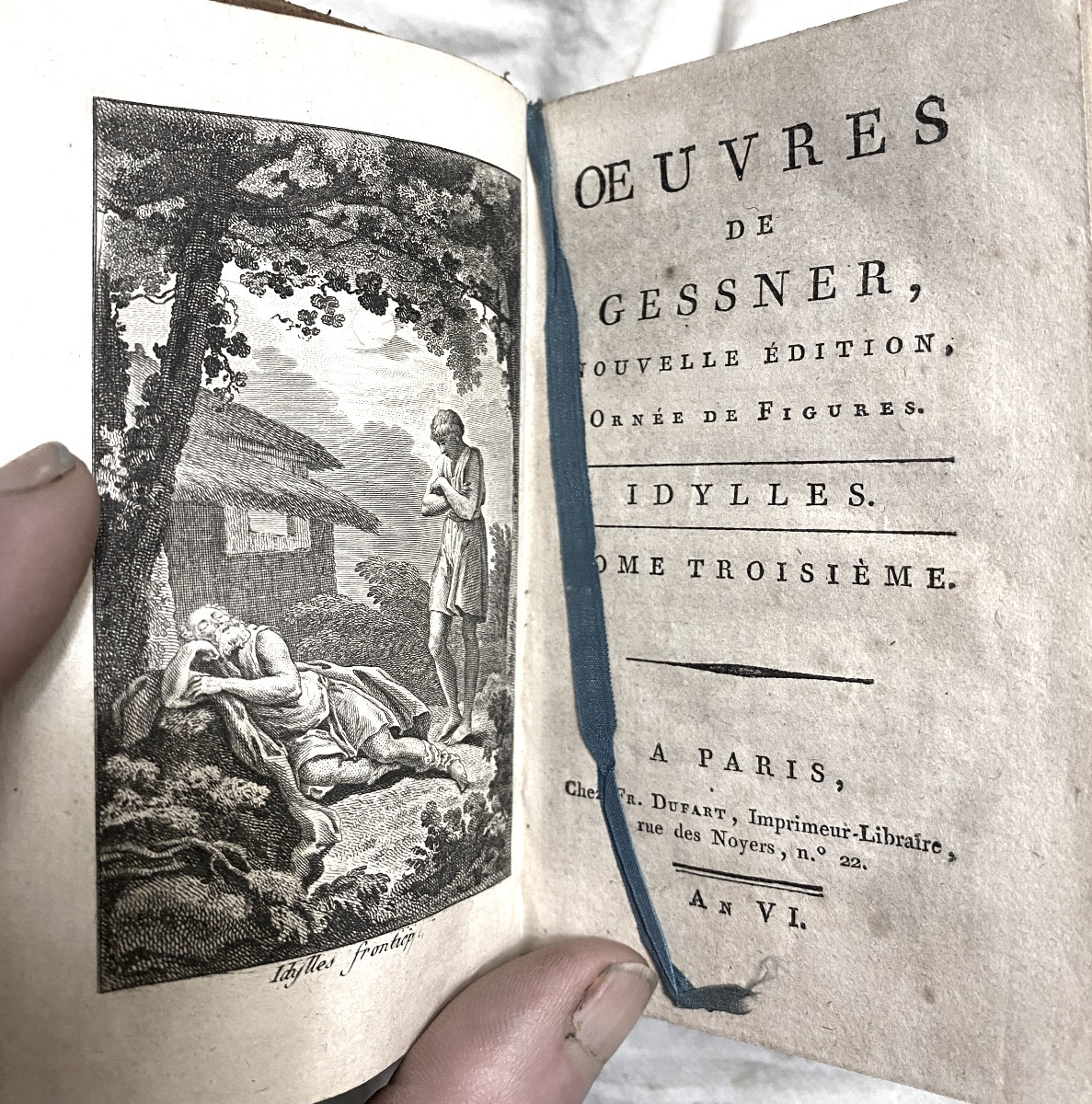 Beautiful Series Of 4 Vol. In 16. Year V. 1797. Works Of Gessner, New Edition, Decorated With Figures-photo-5
