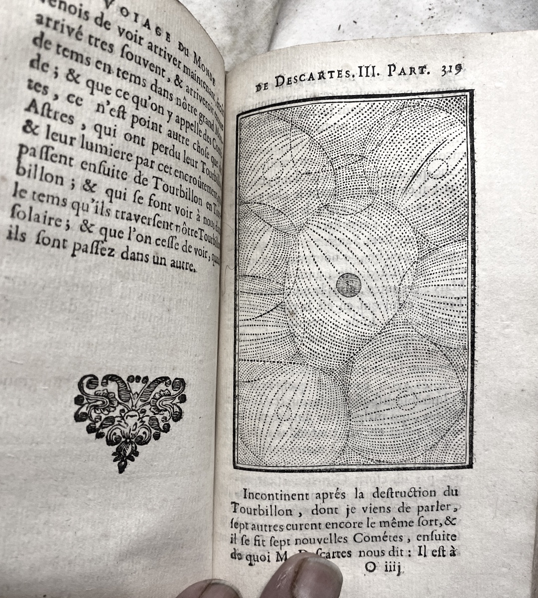 "descartes' Voyage Of The World", 1 Vol. In 12, Marbled Paper, Ribbed Spine. Paris M. Dcc Ii-photo-1