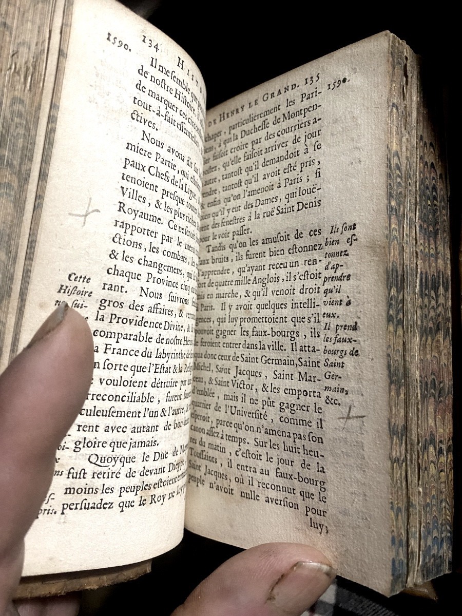Rare Elsevier "Histoire Du Bon Roi Henri IV . I Vel. In 16 . à Rabats Au Semis De Fleurs De Lys-photo-4