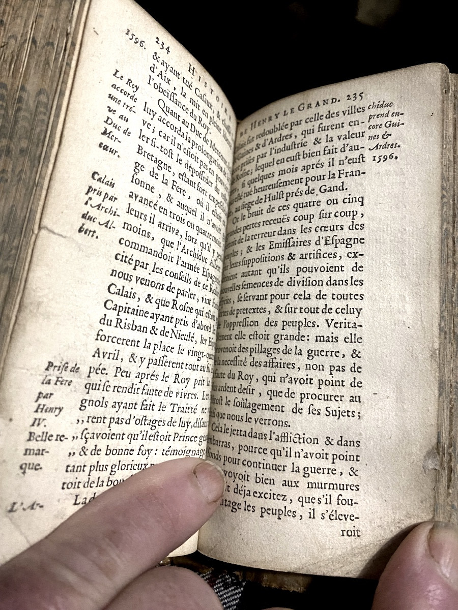 Rare Elsevier "Histoire Du Bon Roi Henri IV . I Vel. In 16 . à Rabats Au Semis De Fleurs De Lys-photo-5