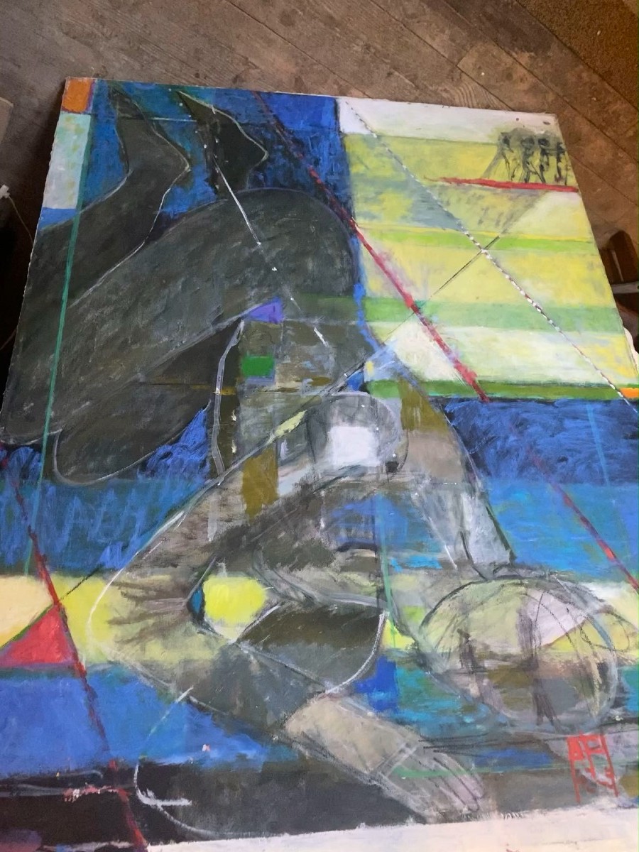 Gde Peinture (123x91cm) Saut de la  sportive ) abstract Contorted Woman",de Ann Ter-Pogossian .-photo-4