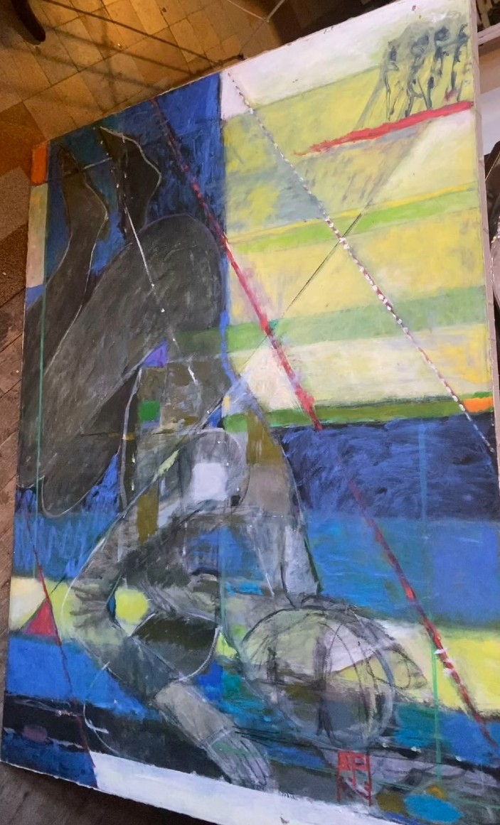 Gde Peinture (123x91cm) Saut de la  sportive ) abstract Contorted Woman",de Ann Ter-Pogossian .-photo-8
