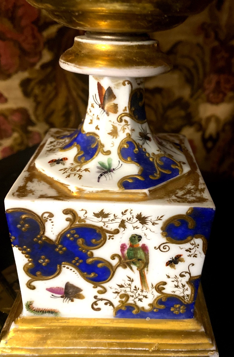 Paire De Grands Vases De Salon De Jacob-Petit  Paris Début 19ème De Forme Médicis En Porcelaine-photo-7