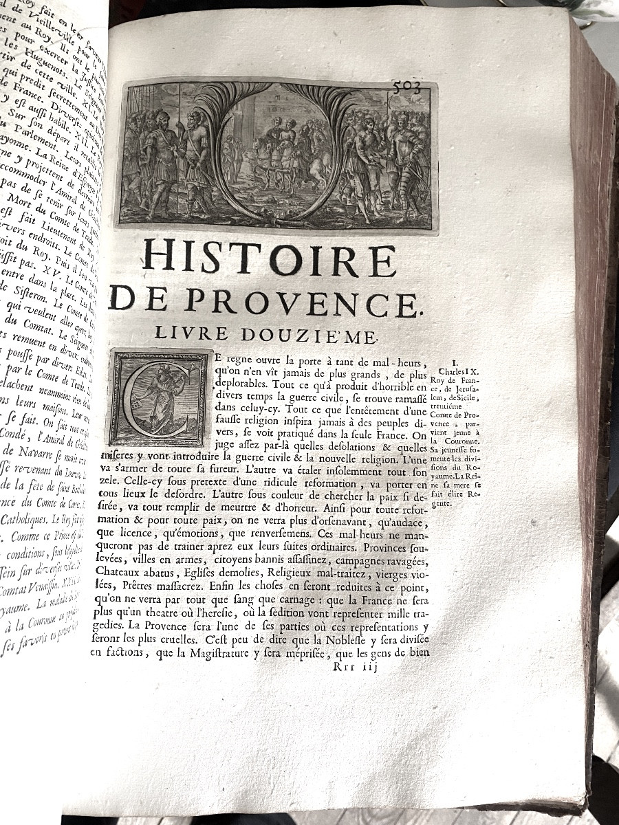 "history Of Provence" Messire Jean-françois De Gaufridi, 1st Edition Of 1694 In-folio 2tom-photo-8