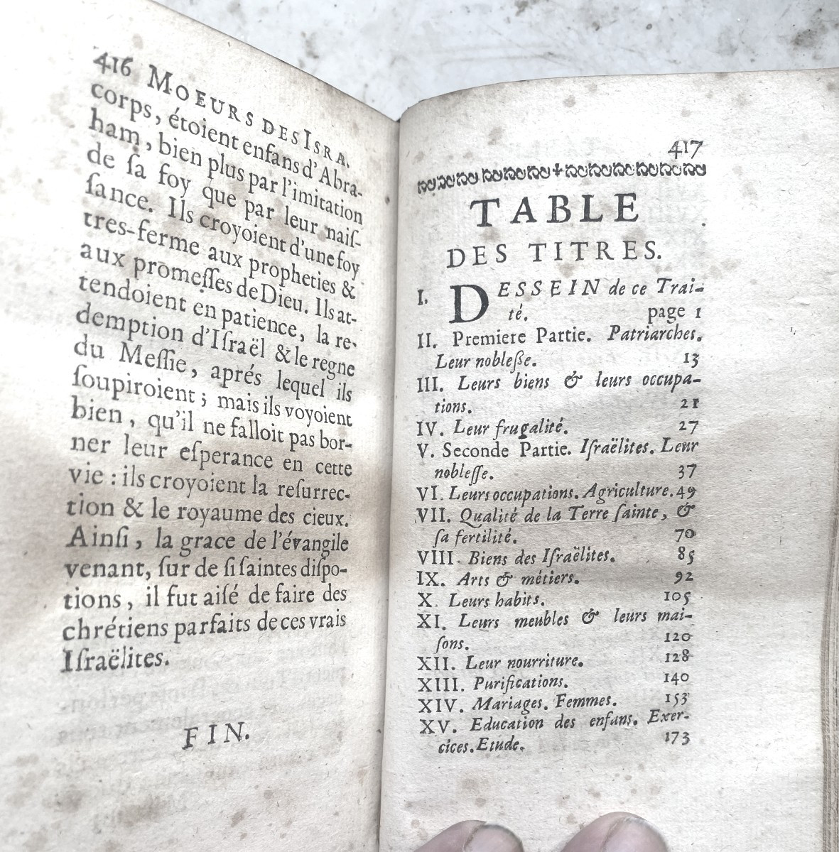 Beautiful Red Morocco: "mores Of The Israelites"; Mr. Abbé Fleury. In Paris, At P. Aubouyn's, 1712-photo-4