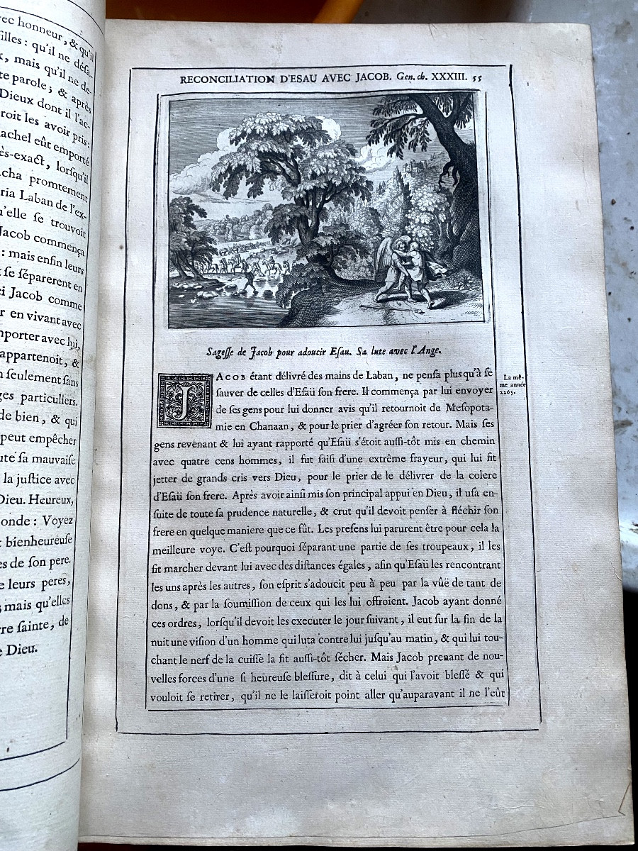 Rare Copy, Full Red Morocco From 1723 "figures Of The Bible" By Le Maistre De Sacy-photo-4