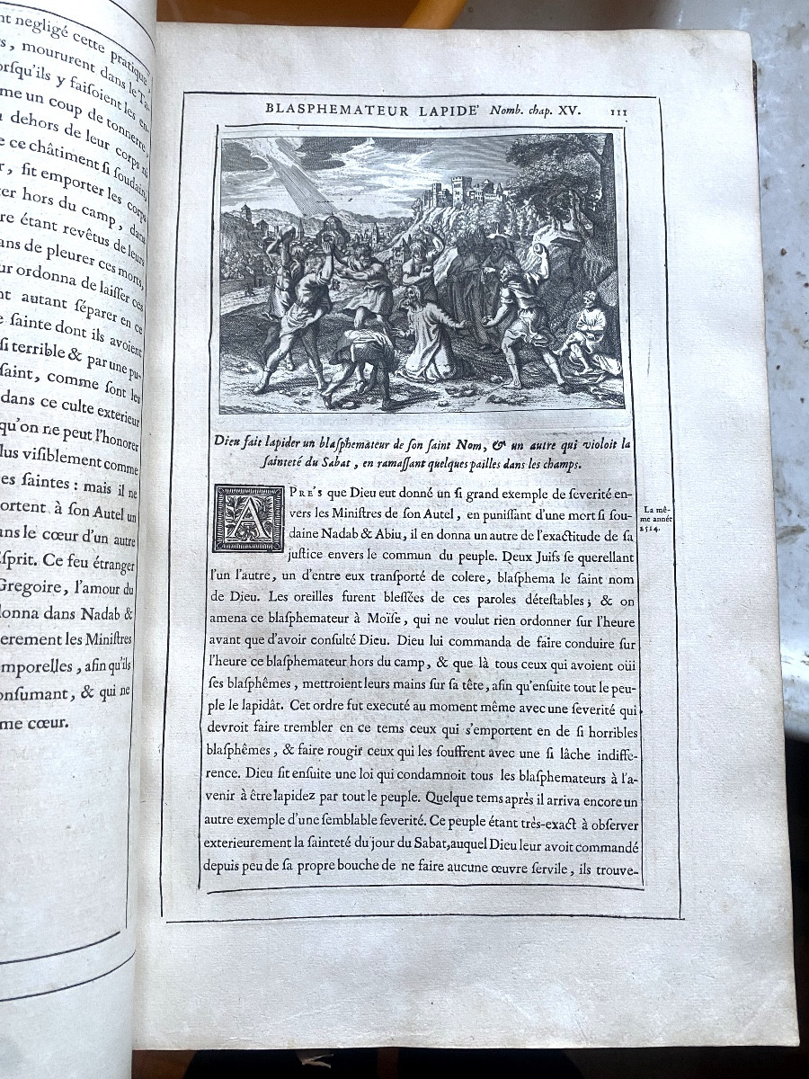 Rare Copy, Full Red Morocco From 1723 "figures Of The Bible" By Le Maistre De Sacy-photo-5