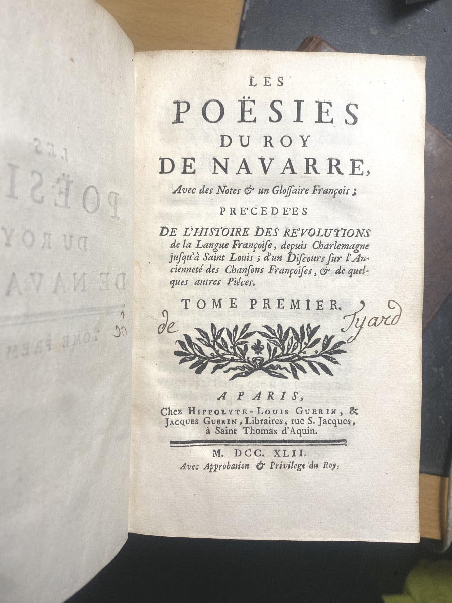 2vol. In 12 :"les Poésies Du Roy De Navarre" , Avec Des Notes & Un Glossaire Français Paris 18è-photo-3