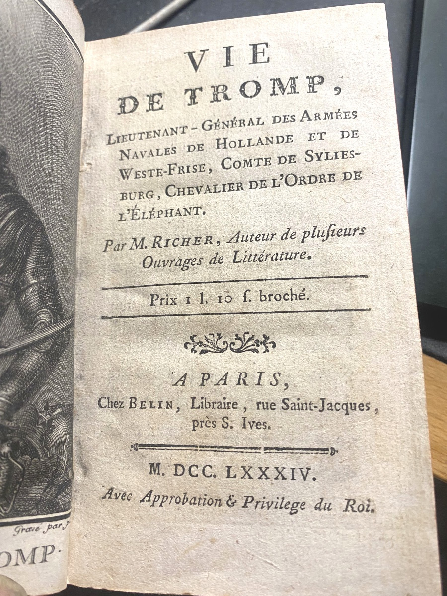 Charming Copy Of The "life Of Tromp" Lieutenant-general Of The Naval Armies Of Holland 1784-photo-3
