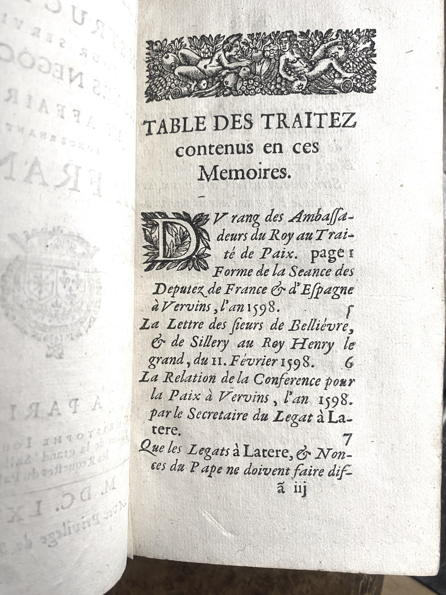 Vol. In 12; 1681 In Paris: Memoirs And Instructions For Serving In The Negotiations Of France-photo-4