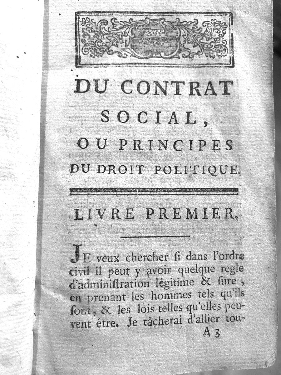 Ed. Toulousaine End Of 18th Century: From The Social Contract, Or Principles Of Political Law, By Jj Rousseau-photo-3