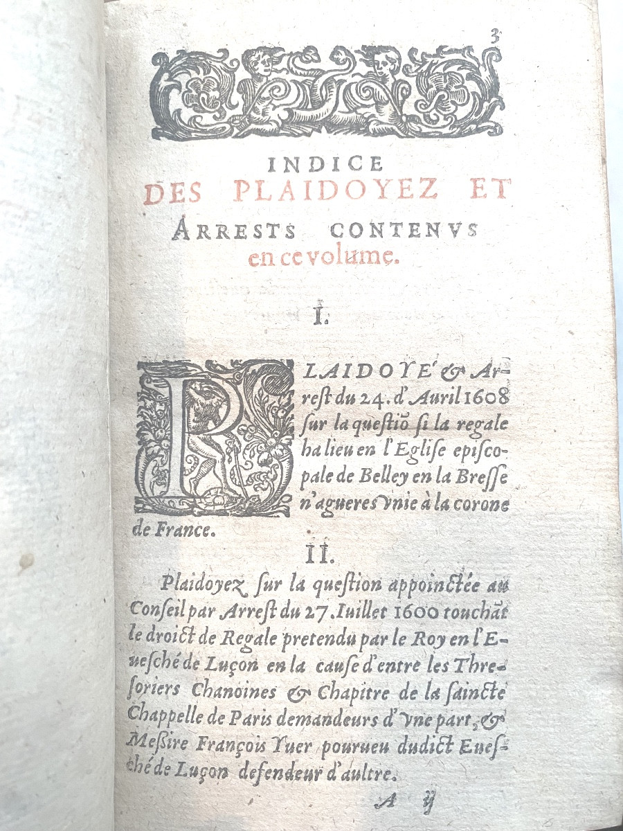 Rare bel ensemble de Plaidoyers du Règne de Henri IV en trois forts volumes de Loys Servin 1604-photo-2