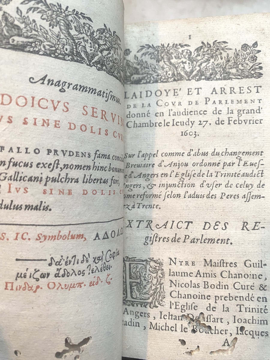 Rare bel ensemble de Plaidoyers du Règne de Henri IV en trois forts volumes de Loys Servin 1604-photo-3