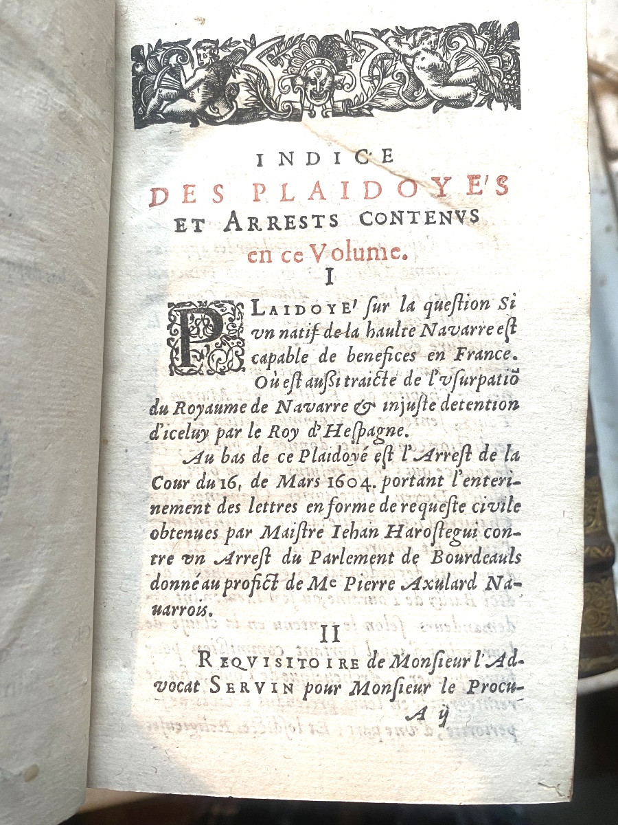 Rare bel ensemble de Plaidoyers du Règne de Henri IV en trois forts volumes de Loys Servin 1604-photo-6