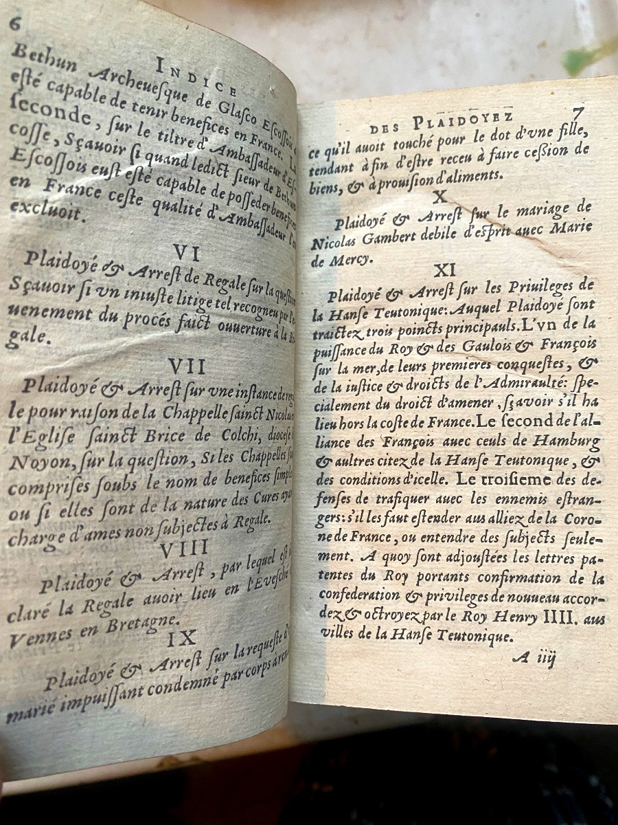 Rare bel ensemble de Plaidoyers du Règne de Henri IV en trois forts volumes de Loys Servin 1604-photo-7