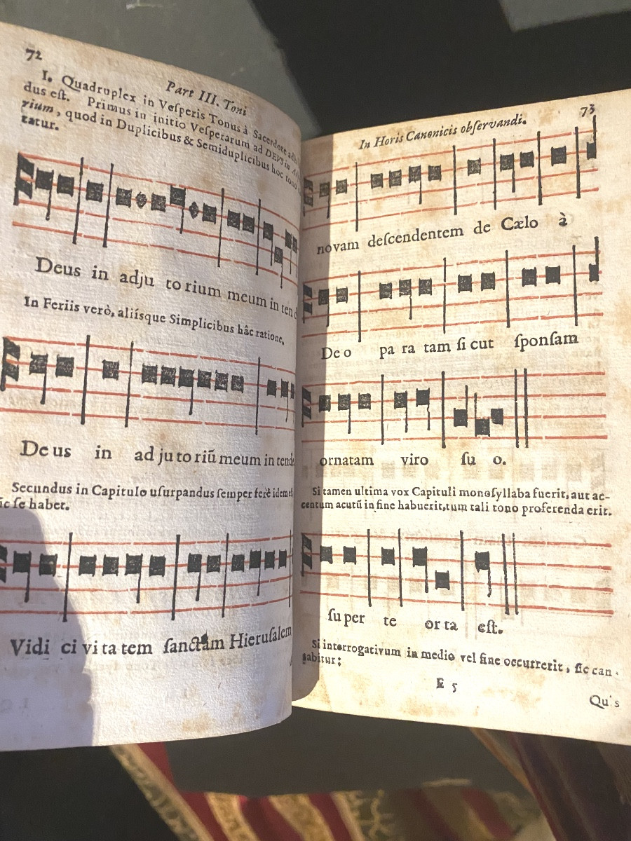 Rare Book In Pigskin With Clasps / "instructions For Liturgical Musical Practice" 1700-photo-4