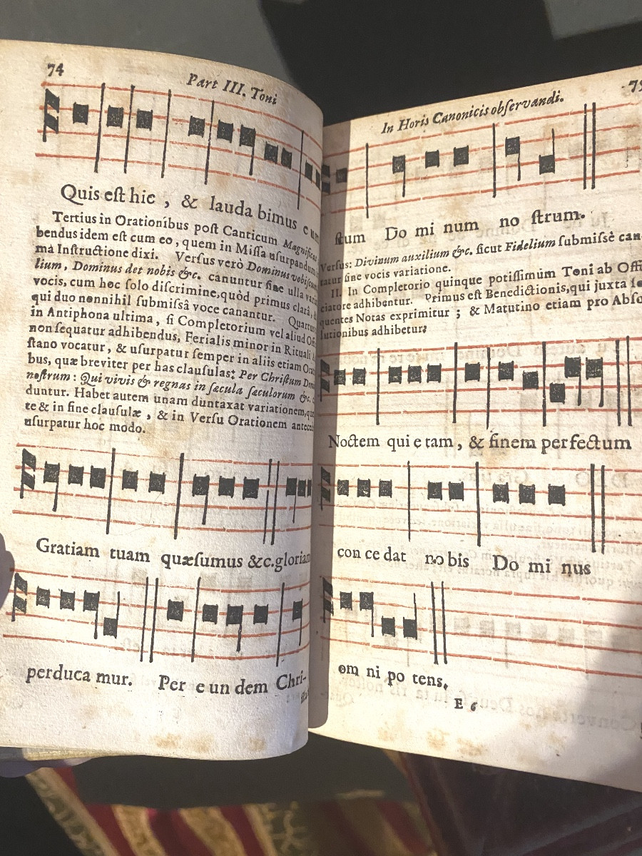 Rare Book In Pigskin With Clasps / "instructions For Liturgical Musical Practice" 1700-photo-5