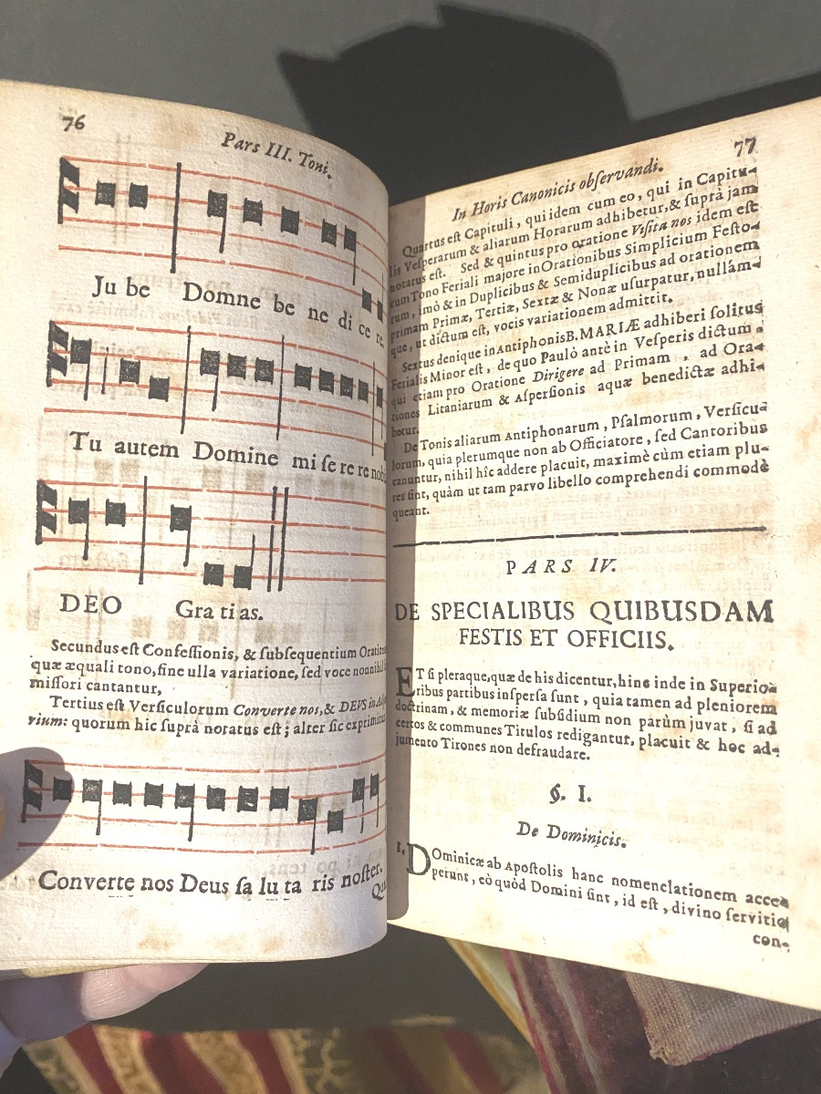 Rare Book In Pigskin With Clasps / "instructions For Liturgical Musical Practice" 1700-photo-6