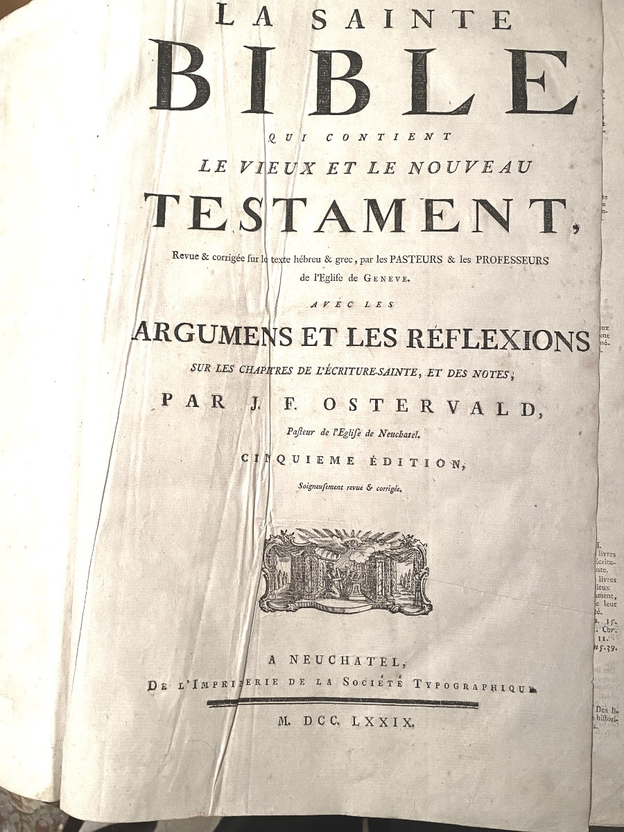 Sainte Bible Illust. d'Ostervald  infolio de 1779 , Ancien et Nouveau testament & les Prophètes-photo-4