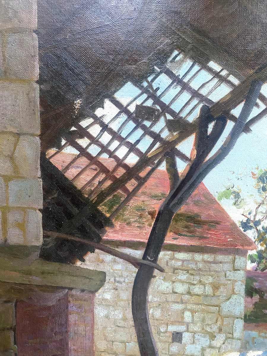  Large Impressionist Canvas, From The End Of The 19th Century "animated Farmyard" Oil/canvas Framed-photo-3