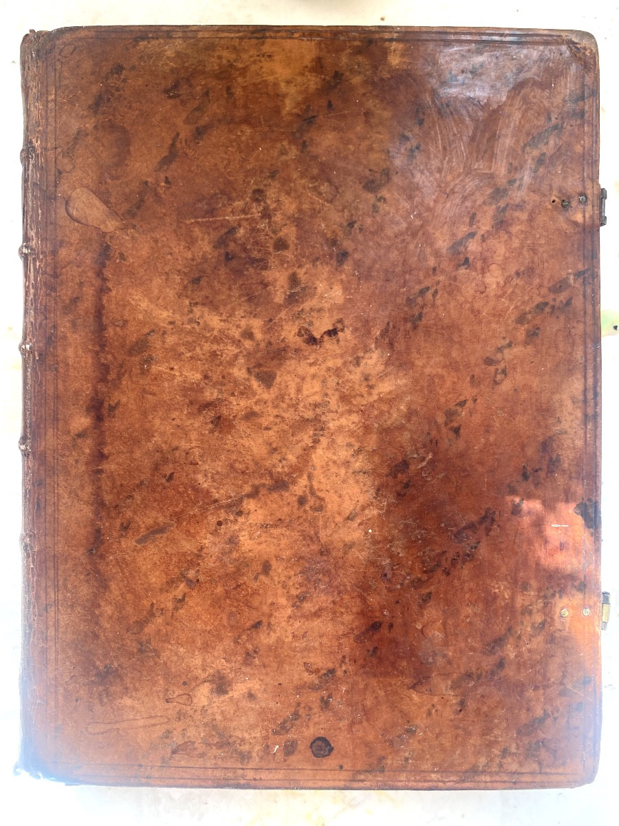   Vol. With Clasps, In4 Office Calf; "notre-dame De Refuge" Handwritten Music Pages 1685,-photo-2