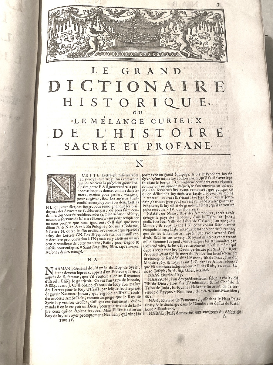 Beautiful Edition Of The "grand Dictionnaire Historique" By Louis Moréry In Paris 1704, 4 Vol. In Folio-photo-2
