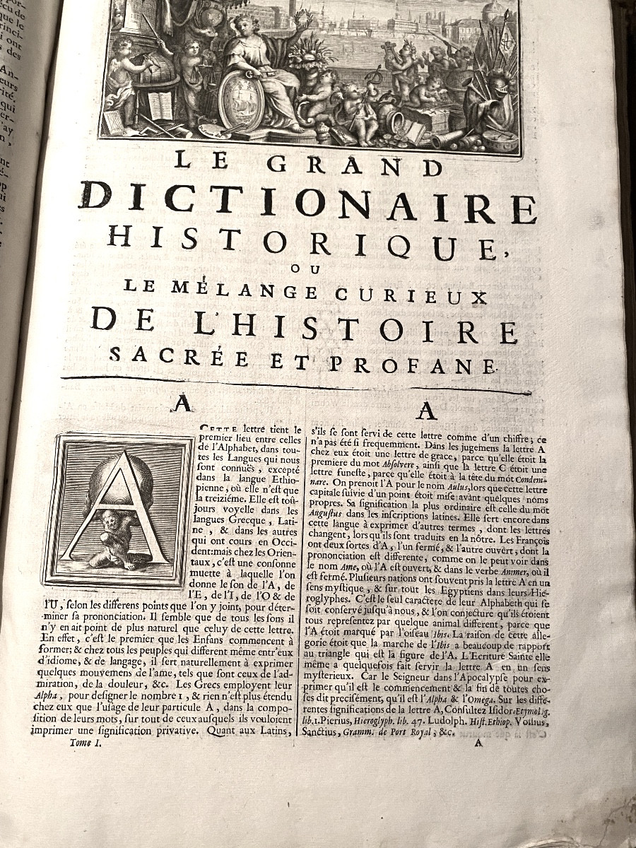 Beautiful Edition Of The "grand Dictionnaire Historique" By Louis Moréry In Paris 1704, 4 Vol. In Folio-photo-4