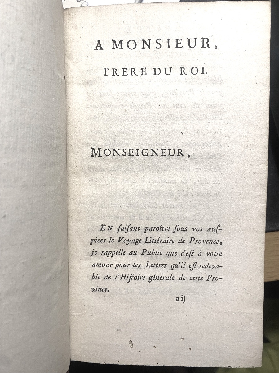 By Mr. Papon Of The Oratory: "literary Journey Of Provence" In 1 Vol. In 12. Paris 1780. Bel.-photo-2