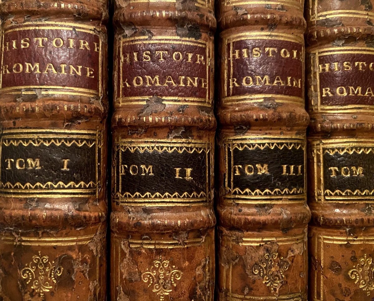 6 beaux volumes in 12 "Histoire Romaine depuis la Fondation de Rome,"traduite de Laurent Echard-photo-1