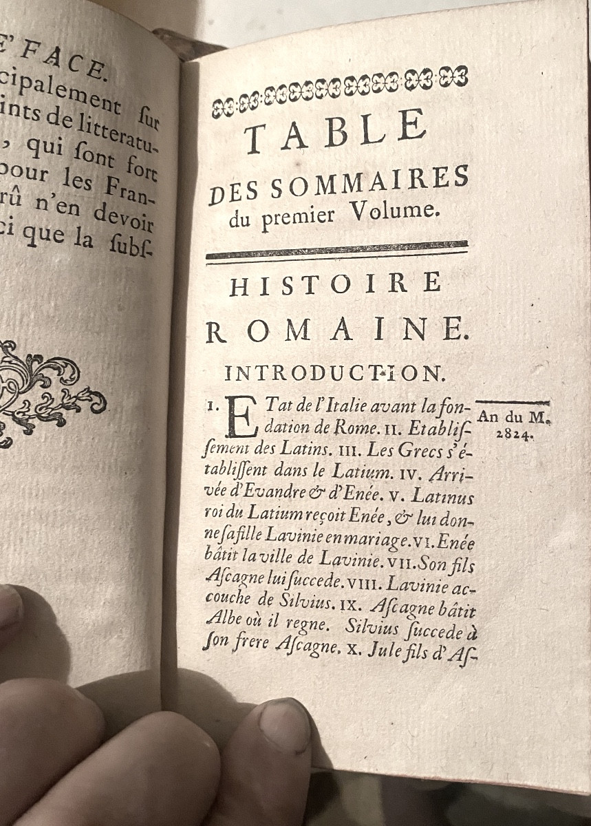 6 beaux volumes in 12 "Histoire Romaine depuis la Fondation de Rome,"traduite de Laurent Echard-photo-3