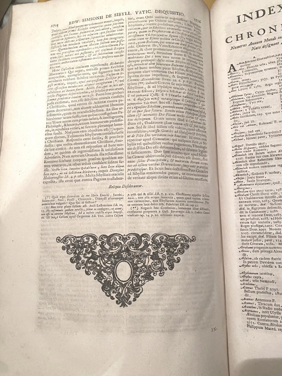 Rare And Beautiful Folio: "chronicon Historiam Catholicam Complectens" By E. Simon Lugduni B. 1729-photo-7