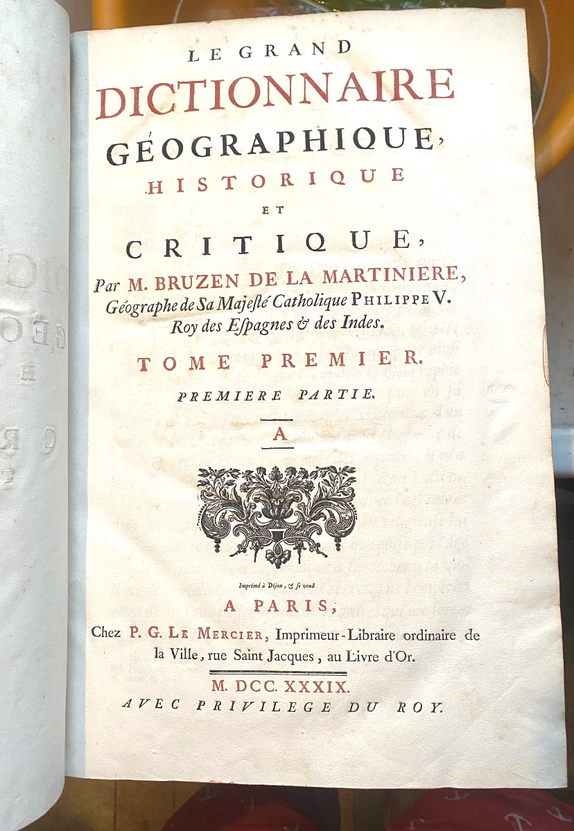 Rare"Grand Dictionnaire Géographique Historique & Critique" ,Br. de la Martinière 6 Vol Infolio-photo-3