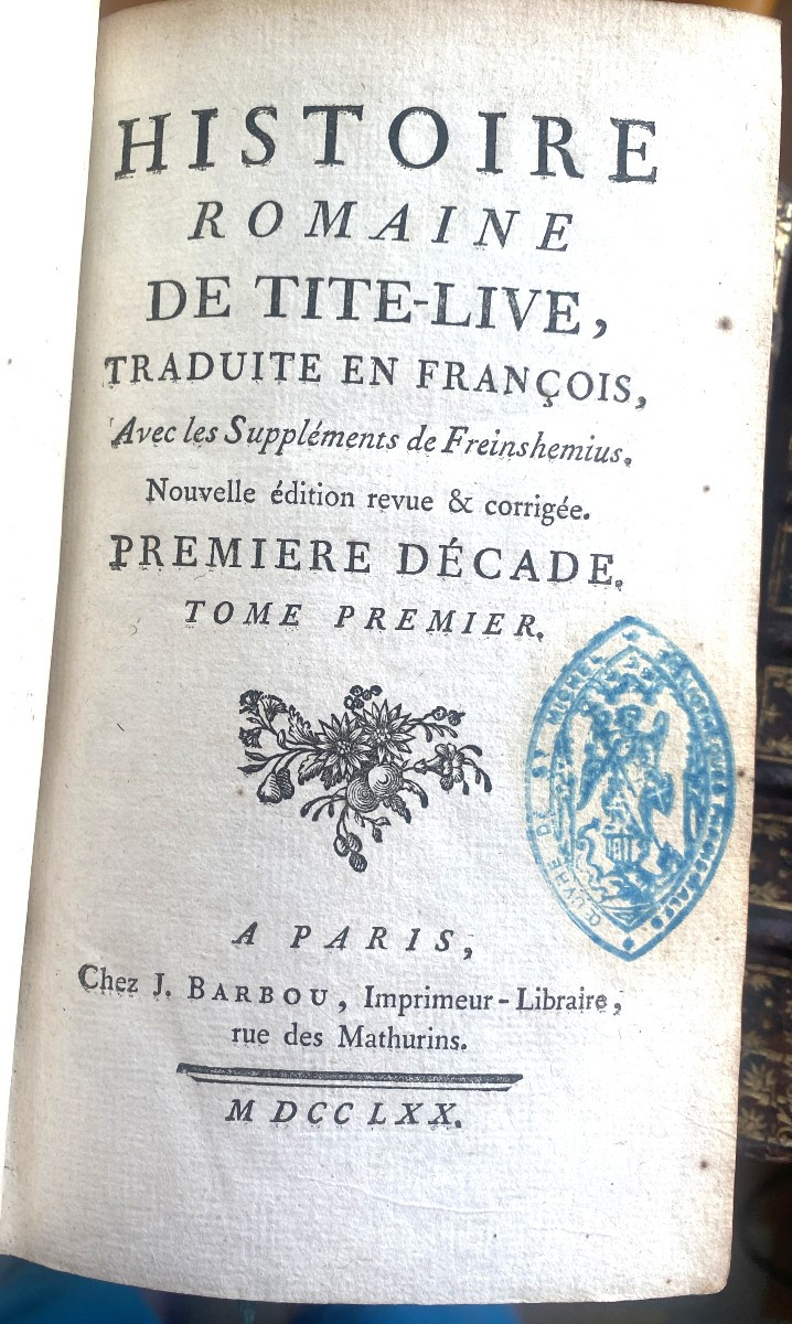 Divided Into 4 Decades "roman History Of Titus Livius" Translated Into French In Paris 1770. Barbou-photo-3